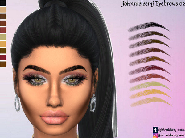 Sims 4 — Eyebrows 02 by johnnieleemj — 10 swatches Made by me Teen-Elder