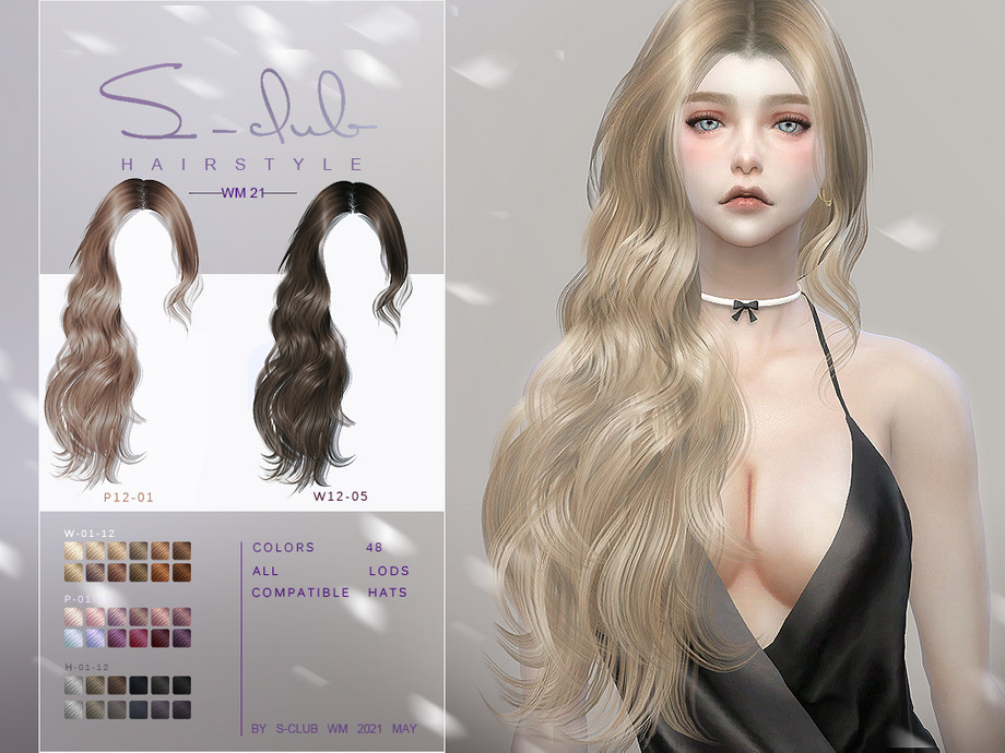 The Sims Resource - S-Club ts4 WM Hair 202121