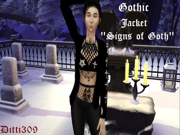 Sims 4 — Gothic Jacket "Signs of Goth" by ditti309 — This is the first Jacket of my Gothic Collection, i hope