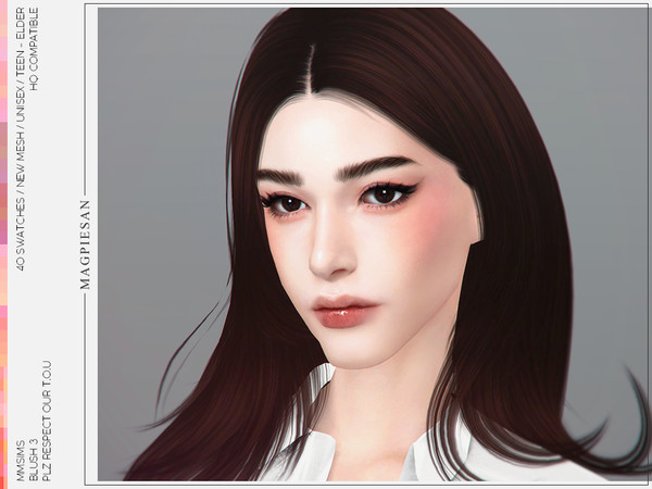 Sims 4 — [PATREON] Blush 3 by magpiesan — MM's blush - New mesh (all lods) - Male Female / All ages - 40 Swatches - HQ