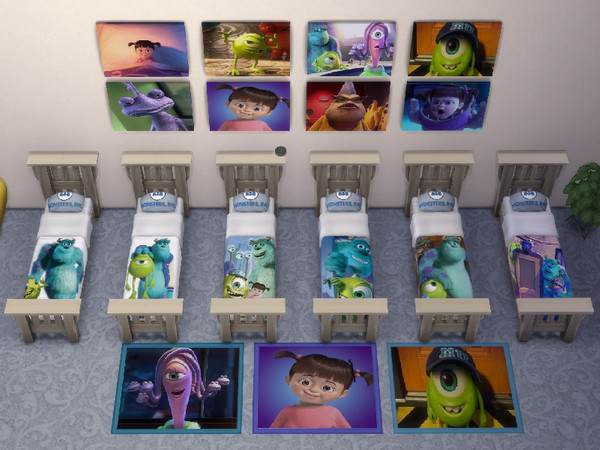 Sims 4 — Second Set Monsters INC by julimo2 — Second Set Monsters INC This set Toddler includes - 6 Beds Children