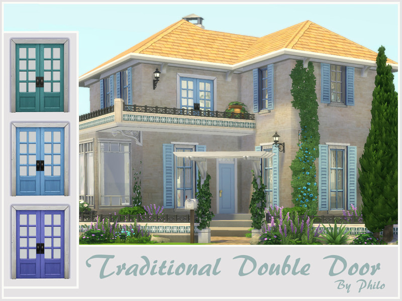 Sims 4 The Sims Resource | Garance Traditional Double Door by TSR Creator