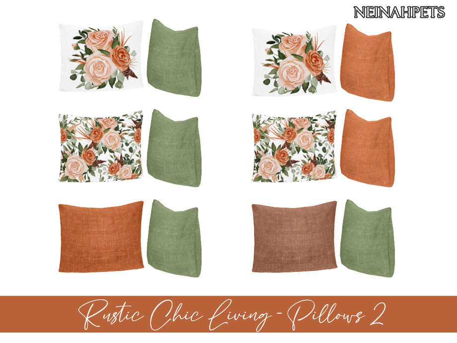 The Sims Resource | Rustic Chic Living - Pillows II {Mesh Required}