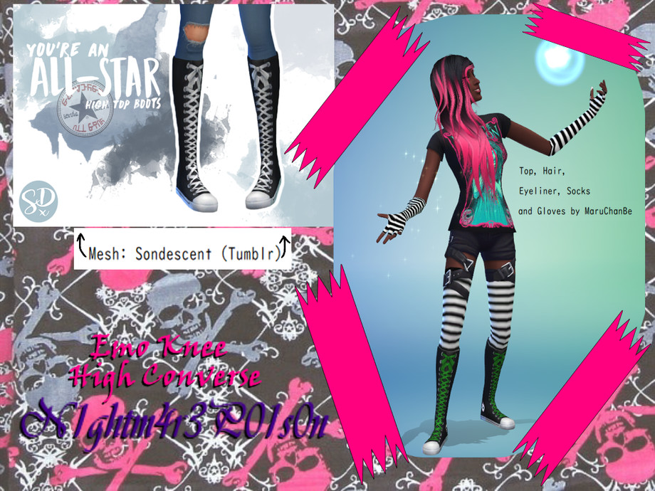 Sims - Emo Knee High [MESH REQUIRED]