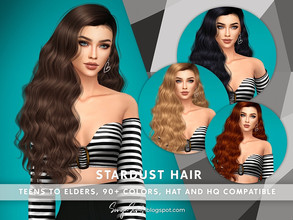 Sims 4 — Stardust Hair (Patreon Early Access) by SonyaSimsCC — - Long wavy hair for your sims! - teens to Elders. - All