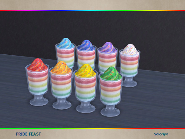 Sims 4 — Pride Feast. Cocktail, v1 by soloriya — Decorative cocktail. Part of Pride Feast set. 8 color variations.