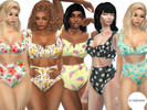 Sims 4 — tropica swimsuit by wondersim by wondersim_ — - custom thumbnail - 5 different patterns - teen - elder Mesh