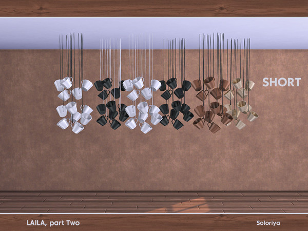 Sims 4 — Laila Part Two. Hanging Cups (short) by soloriya — Hanging cups, short. Part of Laila Part Two set. 6 color