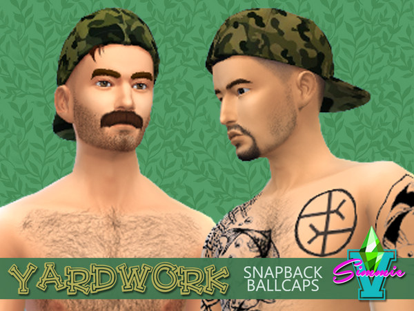 Sims 4 — SimmieV Yardwork Snapback Ballcap by SimmieV — Turning your cap around wont keep the sun out of your eyes, but