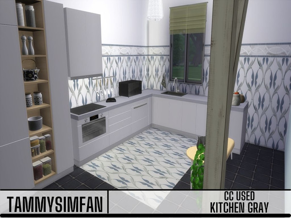 Sims 4 — Gray Kitchen by Simara84 — This is a Simple but Chic Gray Kitchen. Size 7x5 Value 13.117 Wallsize Medium