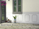 Sims 4 — Real Classy Wainscoting by sillyfidget — Knockdown texture paint in seven colors with white or dark wood