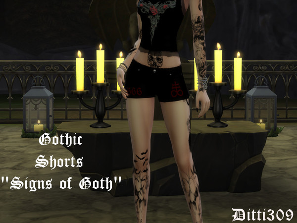 Sims 4 — Gothic Hot-Pants "Signs of Goth" by ditti309 — i hope you like it ^^