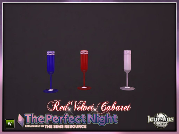 Sims 4 — The Perfect Night Red velvet cabaret decorative glass by jomsims — The Perfect Night Red velvet cabaret