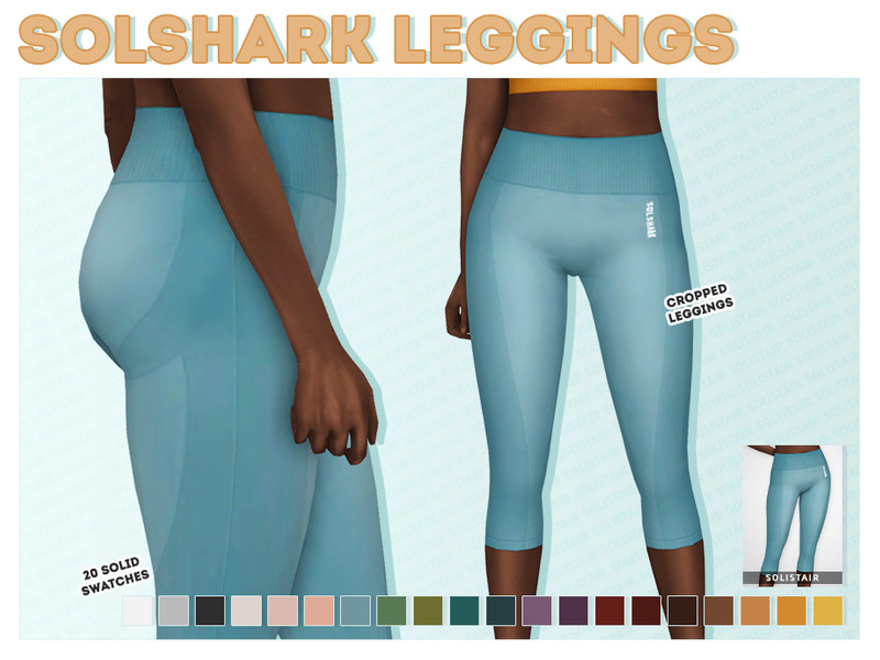 Sims 4 Solshark Mid Gym Leggings by Solistair
