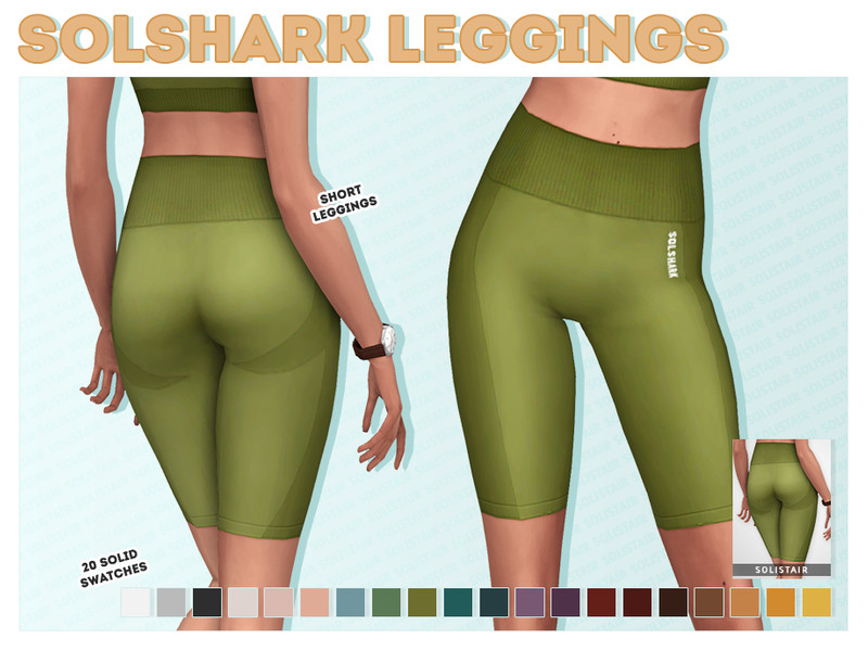 Sims 4 Solshark Short Gym Leggings by Solistair