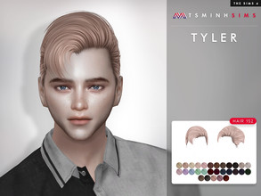Sims 4 — Tyler ( Hair 152 ) by TsminhSims — New meshes - 30 colors - HQ texture - Custom shadow map, normal map - All