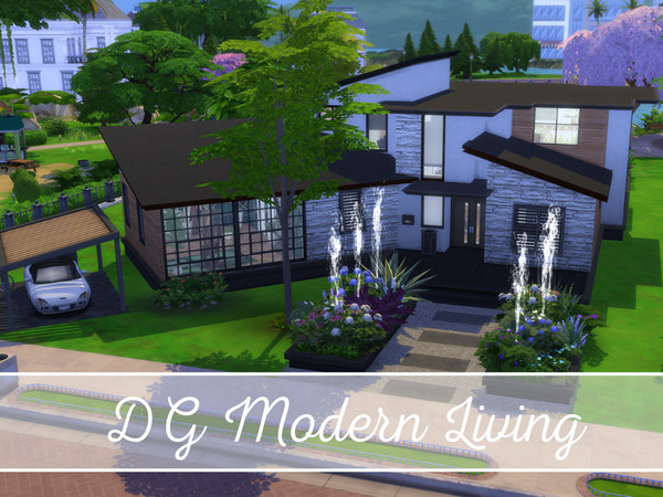 Sims 4 — DG Modern Living by 1990Evi — Modern 4 bedroom (incl. one baby bedroom), 3 bathroom, 2-story family home with an