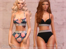 Sims 4 — Rosa Bra by Dissia — Rosa underwear or swimsuit bra in plain colors or pattern ones, each with two white or