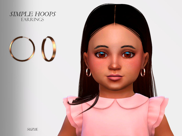 The Sims Resource - Simple Hoops Earrings Toddler