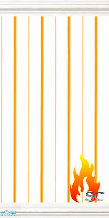 Sims 2 — Orange Striped Walls with White Trim by scfiregirl25 — Beautiful walls for your Sims to enjoy.