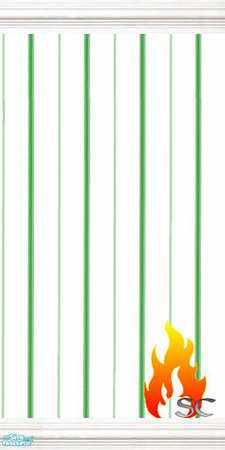 Sims 2 — Green Striped Walls with White Trim by scfiregirl25 — Beautiful walls for your Sims to enjoy.
