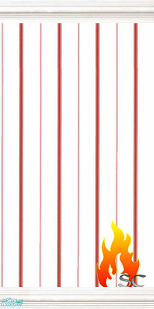 Sims 2 — Dark Red Striped Walls with White Trim by scfiregirl25 — Beautiful walls for your Sims to enjoy.