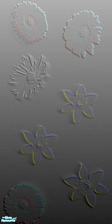 Sims 2 — Flower Pop-Ups Grey Tones by Dreamz82633 — Deck out your simes homes with these painted walls