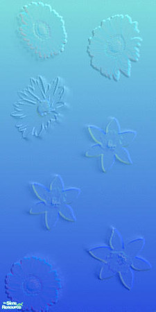 Sims 2 — Flower Pop-Ups Blue Tones by Dreamz82633 — Deck out your simes homes with these painted walls