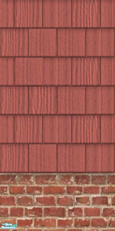 Sims 2 — House Shakes AutumRed w/brick bottom by TSR Archive — Have a house without a basement or raised foundation, but