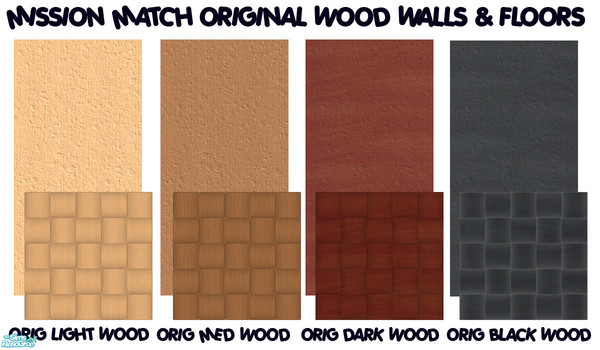 Sims 2 — TL - MM Orig Maxis Wd Walls + Floors by TabbyLou — Designed to go with the Recolor of Simtomatic's Sanita
