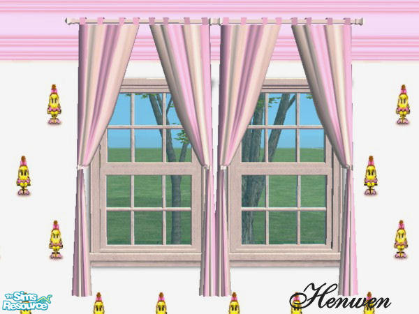 Sims 2 — Ultra Funky Dancing Pink Stripe by Henwen — Ultra funky drape in a white and pink wide stripe.