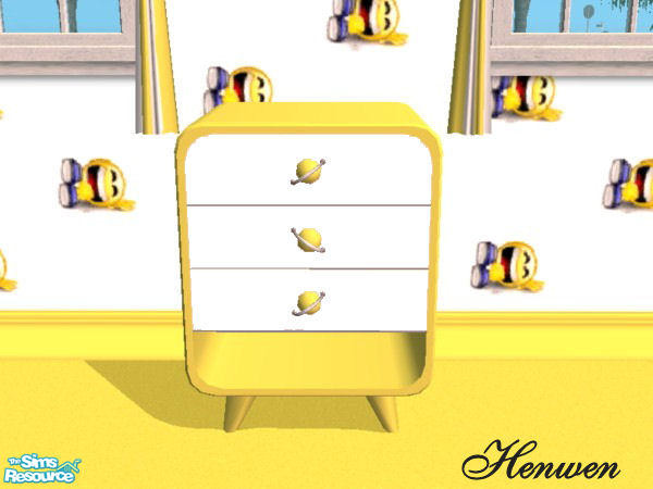 Sims 2 — Andromeda Dresser Yellow by Henwen — This is the outer part of the dresser in yellow.