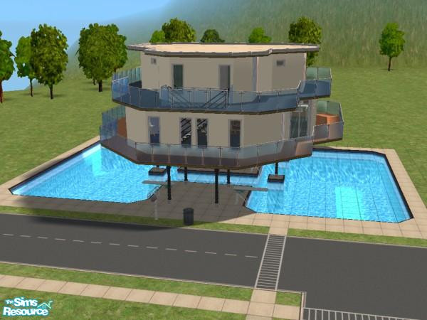Sims 2 — 2 Pine Lane by Laigonaz — The second in my collection. A house above a swimming pool! Two floors and a Swimmable