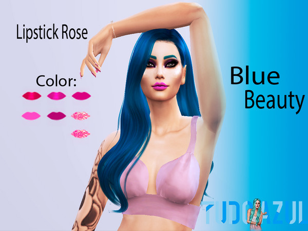 Sims 4 — Lipstick Rose by tudo_azul — 7 colors available. prohibited to re-post recolors only with permission