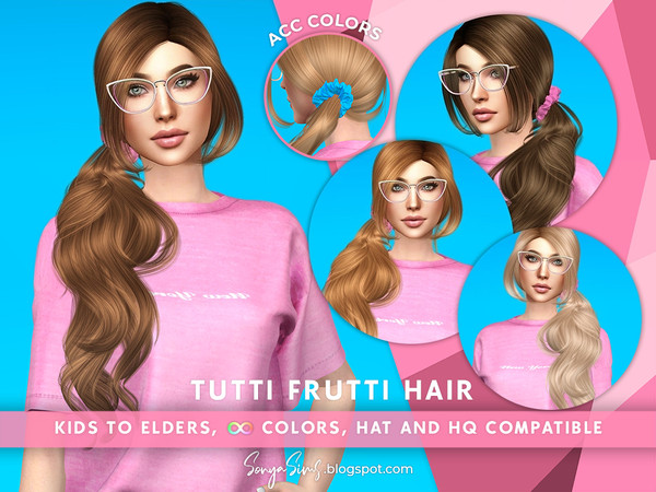Sims 4 — Tutti Frutti ACC COLORS by SonyaSimsCC — Download this file to add swatches to the scrunchie available to the