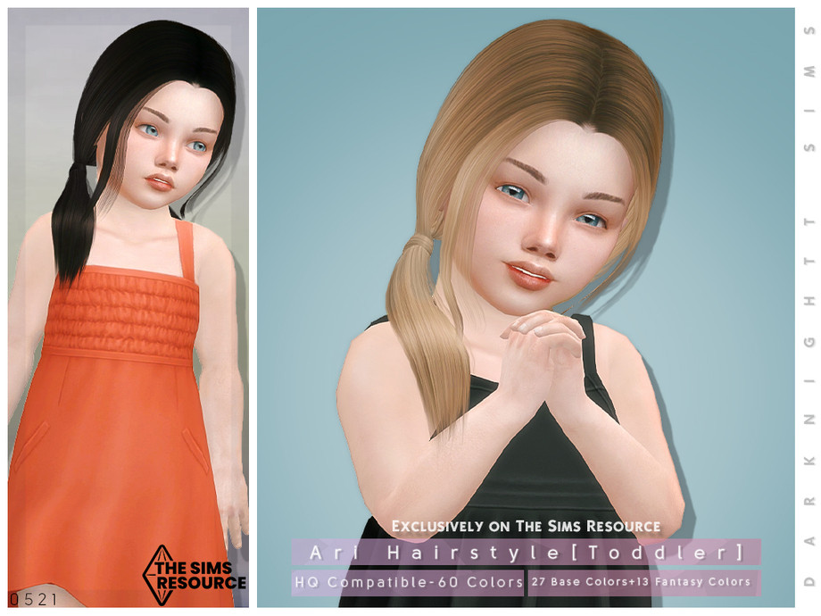 Blue Toddler Hair CC for Sims 4 - wide 3