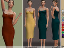 Sims 4 — Bodycon Cami Dress by ekinege — A dress featuring a bodycon silhouette, straight-cut neckline and back, cami
