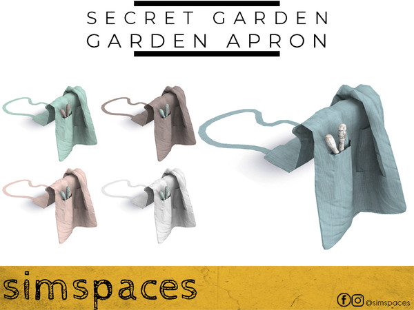 Sims 4 — Secret Garden - garden apron by simspaces — A rustic apron to protect your fancy clothes while you get your