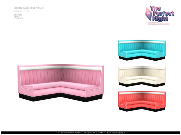 Sims 4 — RetroCafe - cafe loveseat corner by Severinka_ — Cafe loveseat corner From the set 'RetroCafe furniture' The