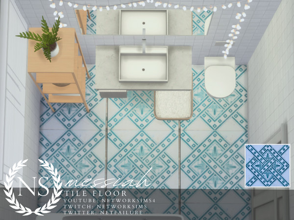 Sims 4 — Messiah Tile Floor by networksims — A patterned tile floor.