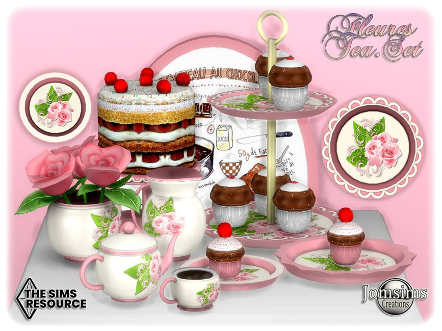 The Sims Resource Fleures tea set