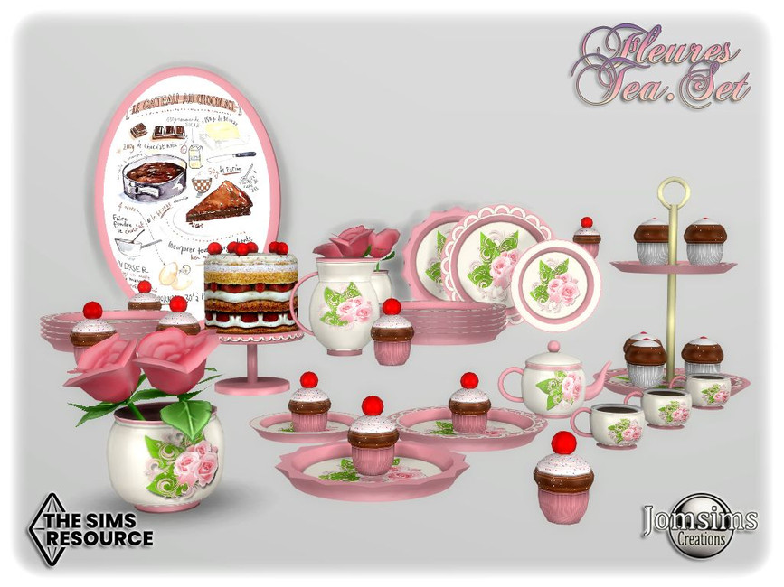 The Sims Resource Fleures tea set