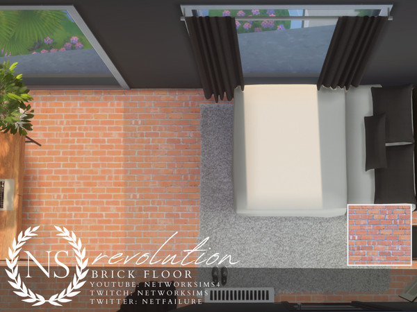 Sims 4 — Revolution Brick Floor by networksims — A simple, classic brick floor.