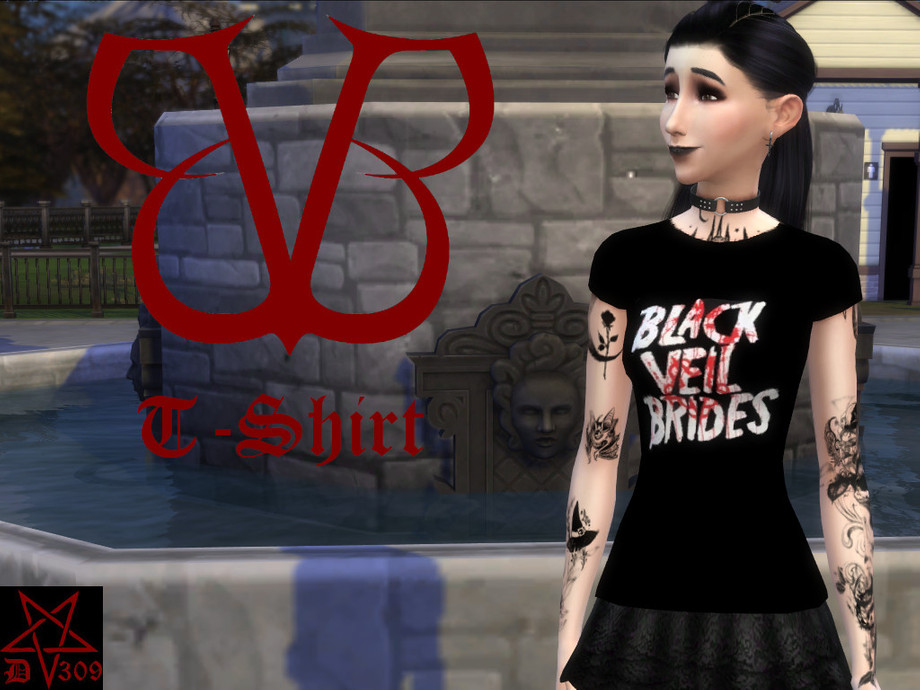 The Sims Resource Black Veil Brides T Shirt