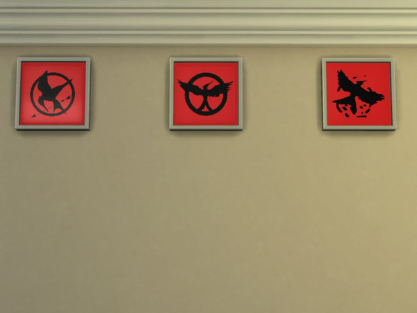 Sims 4 — Mockjingjay red painting (Hunger Games) by Lordlakefc — The Mockjingjay lives! Make your house more