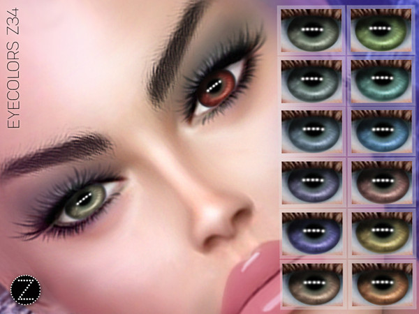 Sims 4 — EYECOLORS Z34 by ZENX — -Base Game -All Age -For Female -14 colors -Works with all of skins -Compatible with HQ