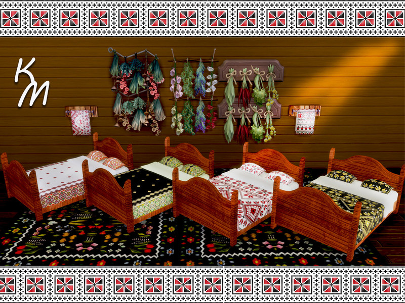 Sims 4 Romanian Traditional Bed by Kurimuri100