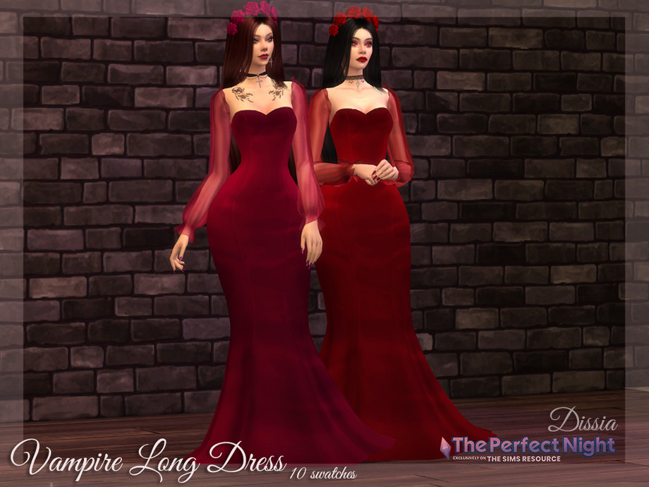The Sims Resource - The Perfect Night - Vampire Long Dress
