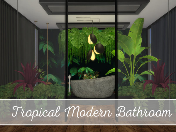 Sims 4 — Tropical Modern Bathroom by 1990Evi — Are you craving for your next jungle adventure just like me? Maybe this