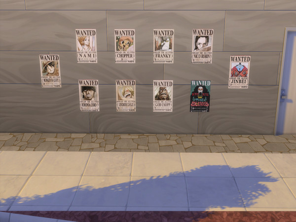 Sims 4 — Poster Wanted One Piece by Teday — Poster wanted one piece crew strawhat pirate Want to give me coffe?